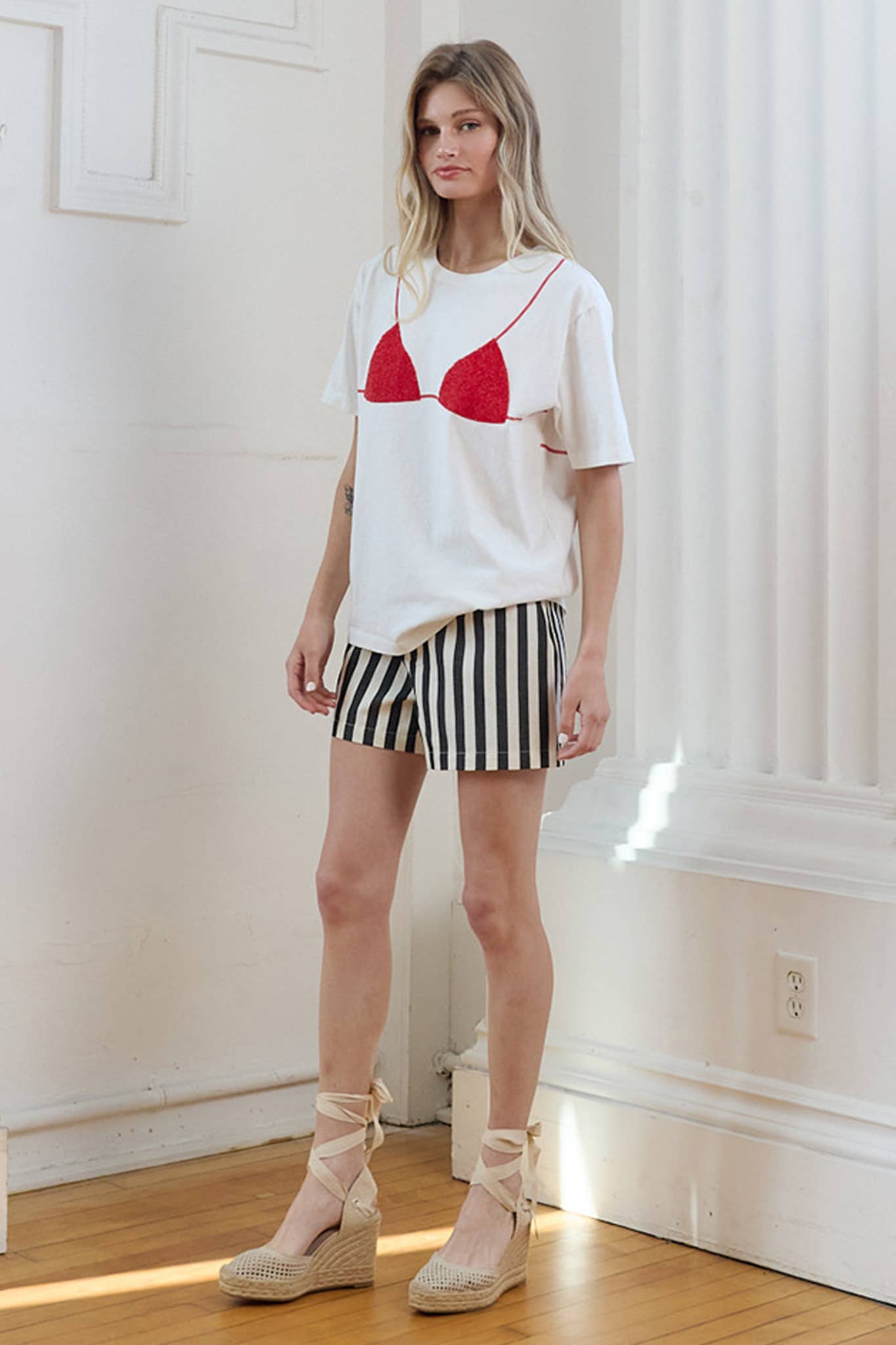 Caviar Print Bikini Graphic Tee