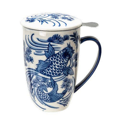 Koi Fish Tea Mug with Lid and Infuser
