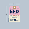 Vintage SFO Luggage Tag Die Cut Sticker