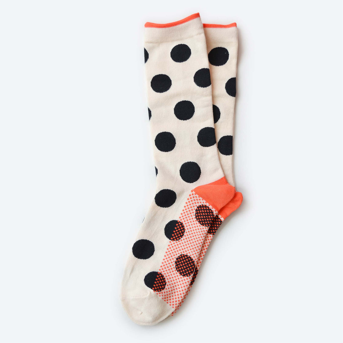 Panhandle Classic Dot Crew Socks — Cream