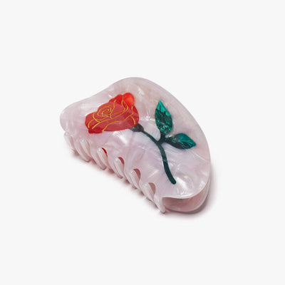 Belle Red Rose Hair Claw Clip