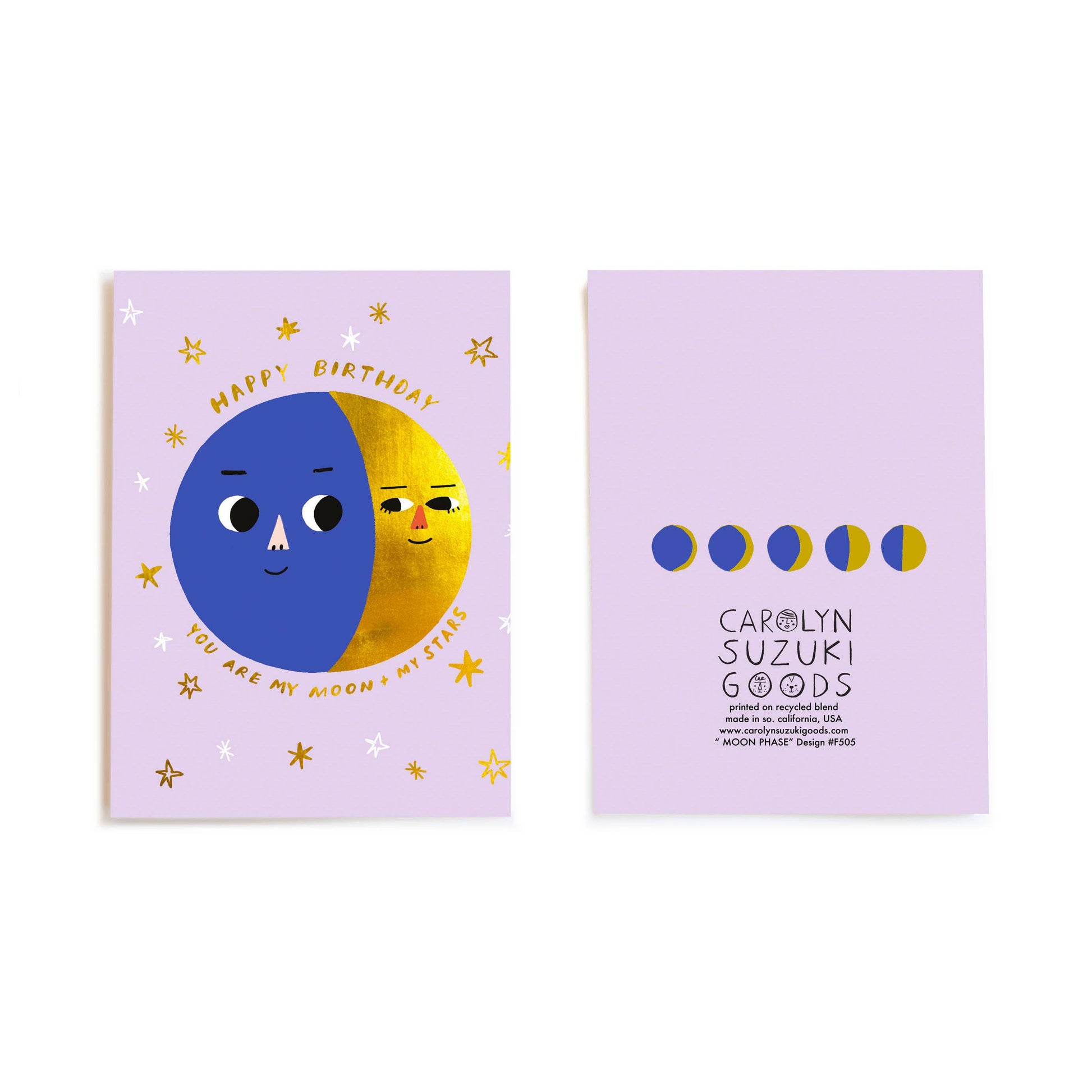 MOON PHASES Birthday Card On Waverly