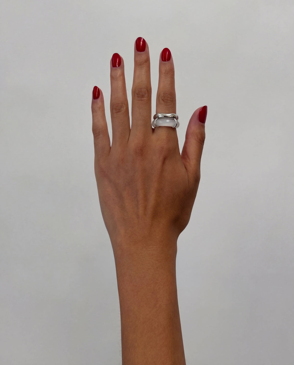 Cove White Gemstone Sculpted Ring