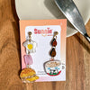Hong Kong Cafe Breakfast Mismatch Earrings