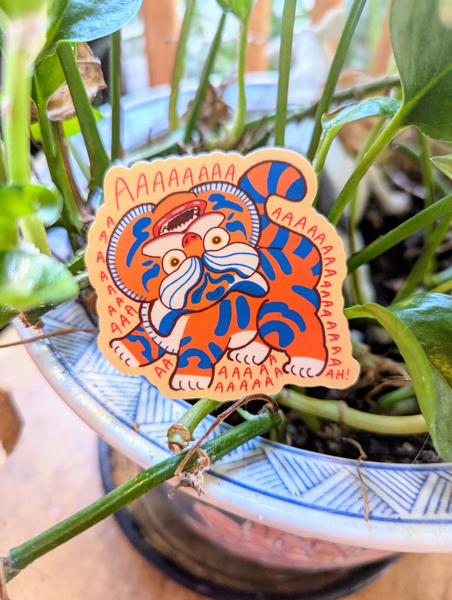 Screaming Tiger Sticker