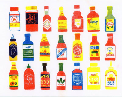 Hot Sauce Risograph Print
