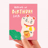 Waving in Luck Funny Birthday Card