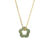 Plum Blossom Green Jade Pendant Necklace