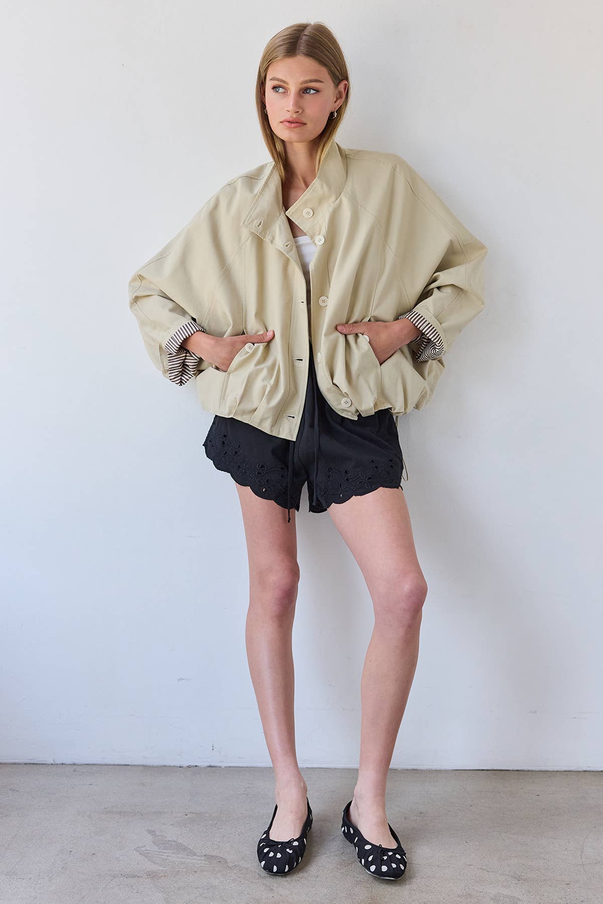 Stand Collar Button Jacket