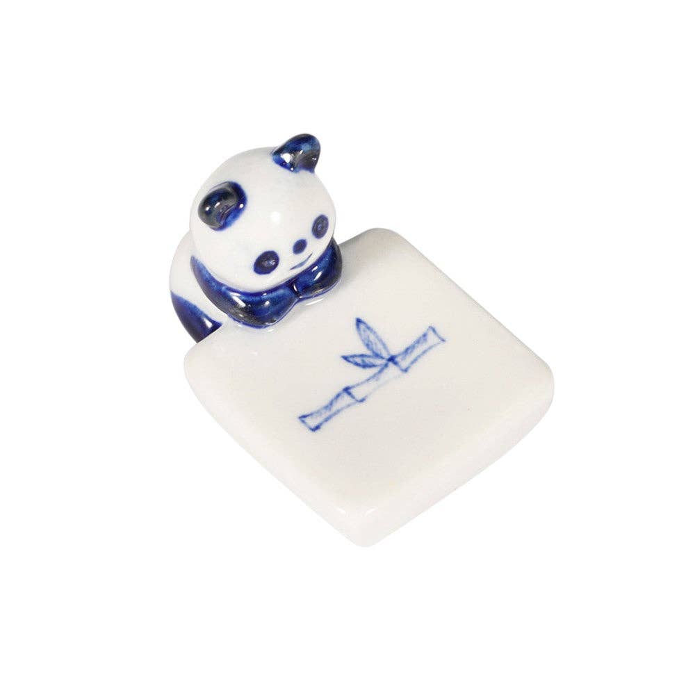 Panda and Bamboo Porcelain Chopsticks Rest