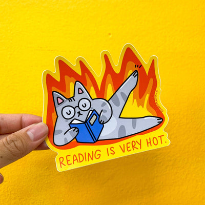 Reading is Very Hot Vinyl Sticker