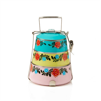 Bright Floral Tiffin Lunch Set