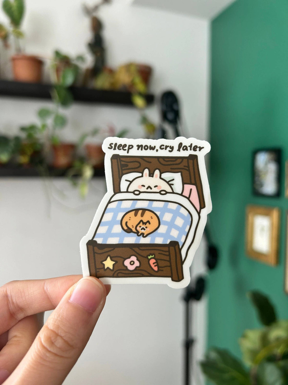 Sleeping now cry later vinyl sticker