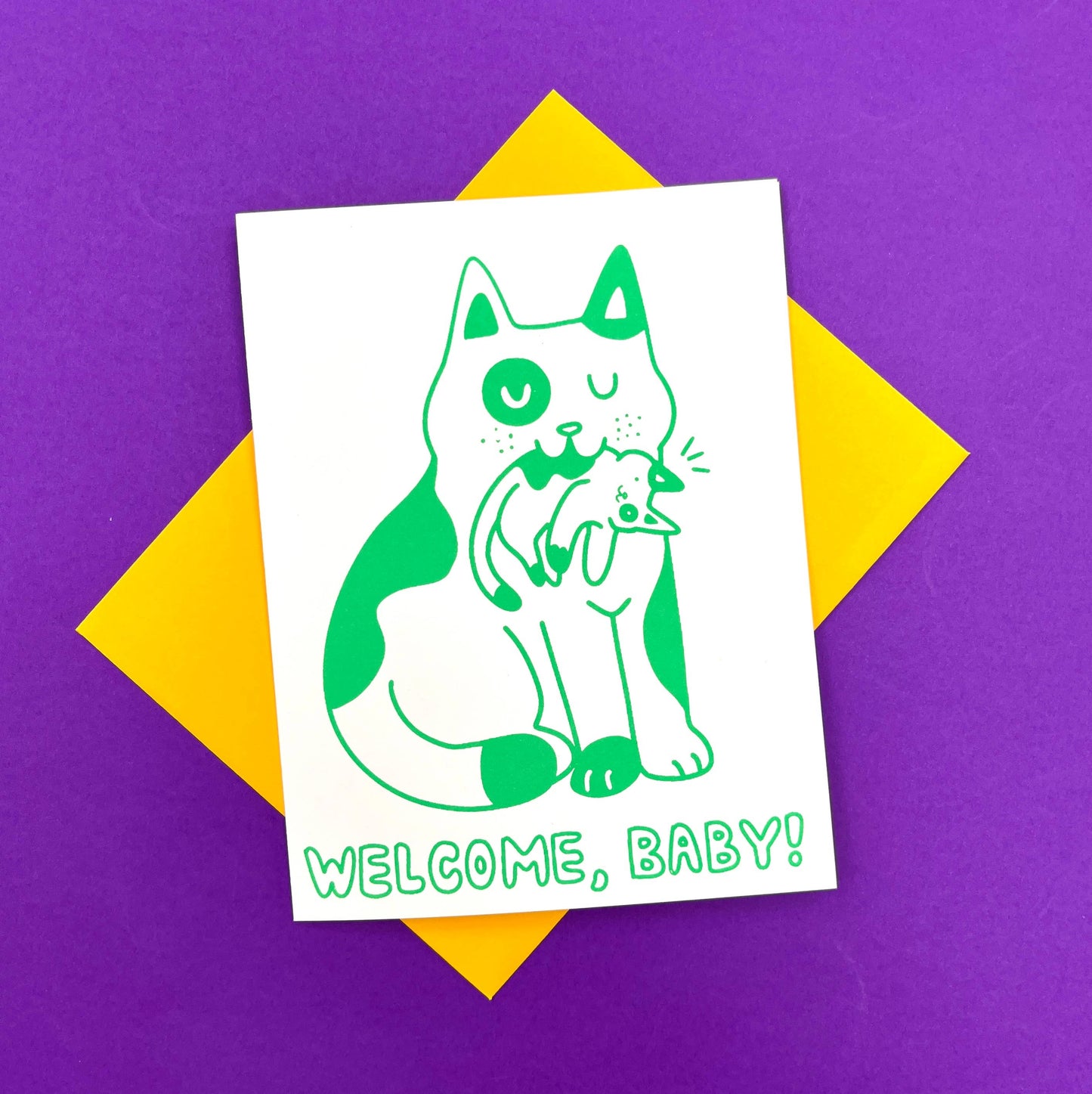 Welcome Baby! Cat Greeting Card