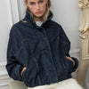 High Neck  Denim Jacket