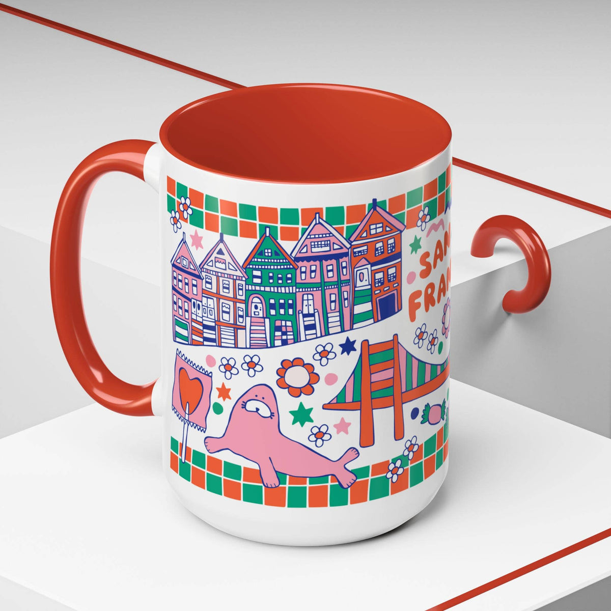 San Francisco - *BIG* Coffee Mug (15oz, red)