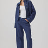 Stand Collar Drawstring Hem Jacket
