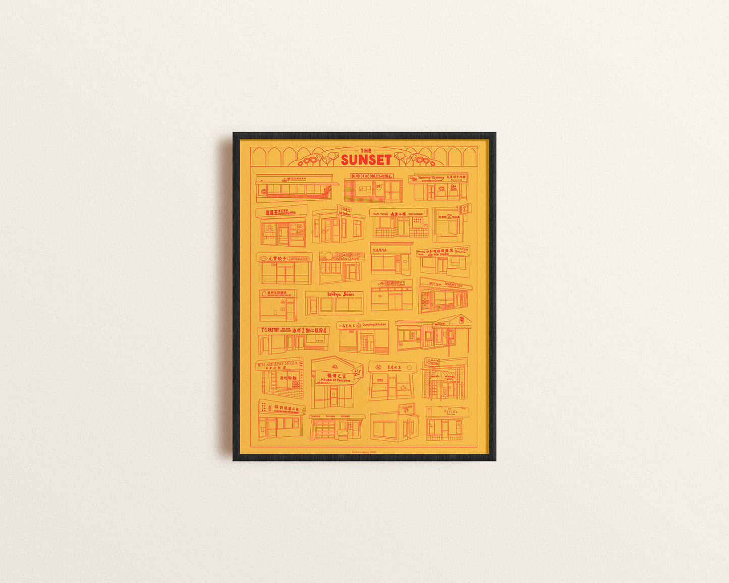 The Sunset District San Francisco Risograph Print