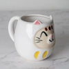 Japanese Daruma Cat Yunomi Style Tea Mug - White