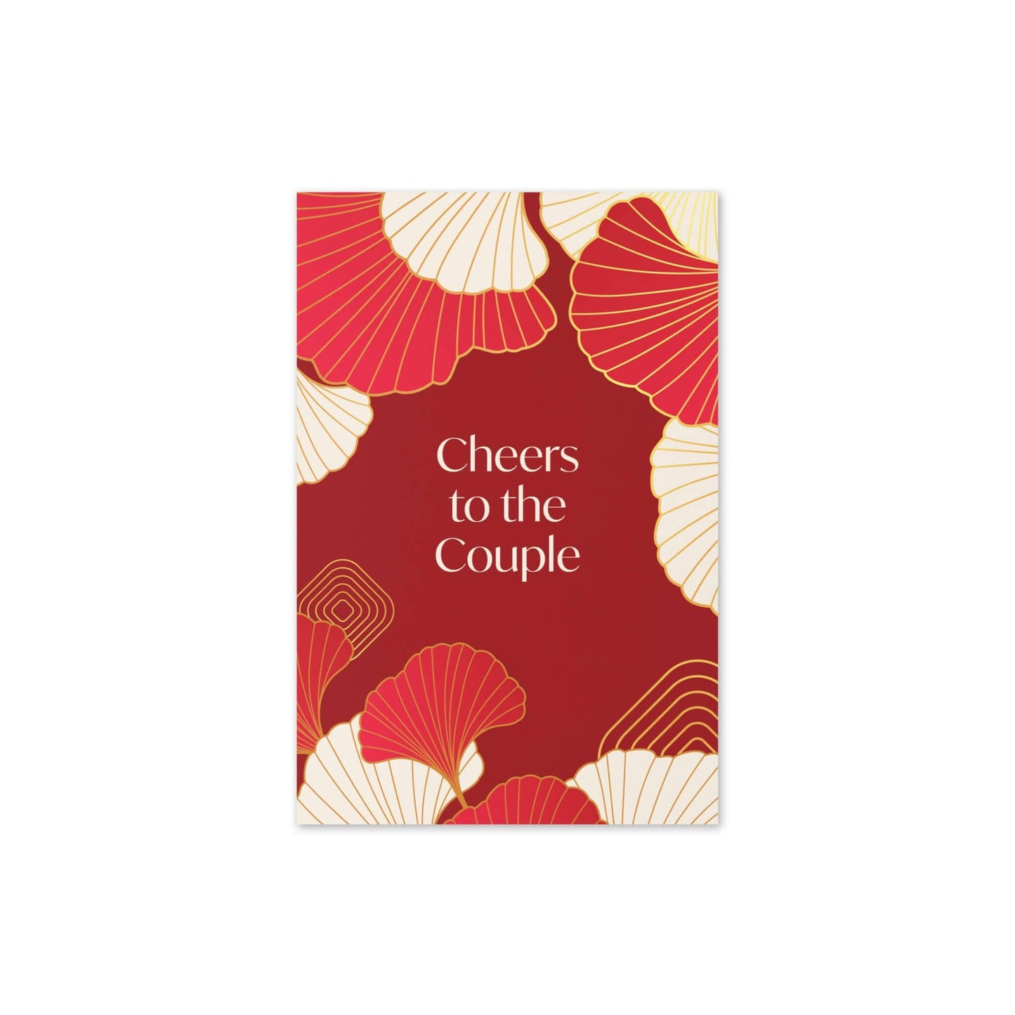 Red & Gold Gingko Wedding Card