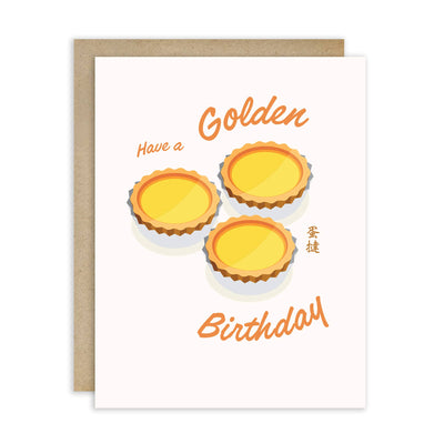 Golden Egg Tart Birthday Card