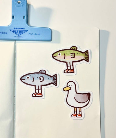 Fish With Legs Vinyl Sticker