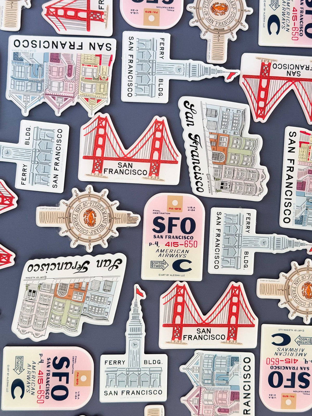 SFO Luggage Tag Acrylic Magnet