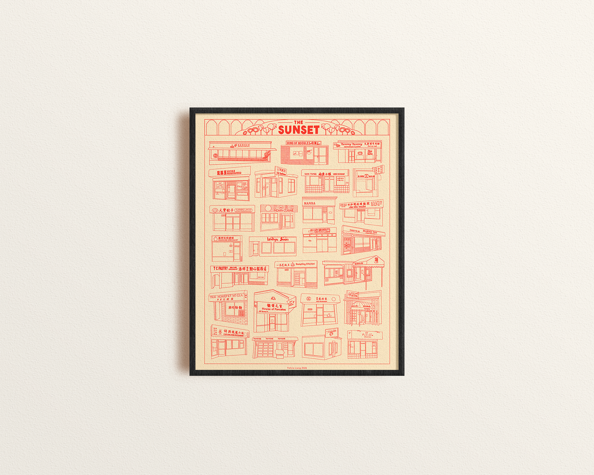 The Sunset District San Francisco Risograph Print