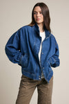 Gathered Back Denim Jacket