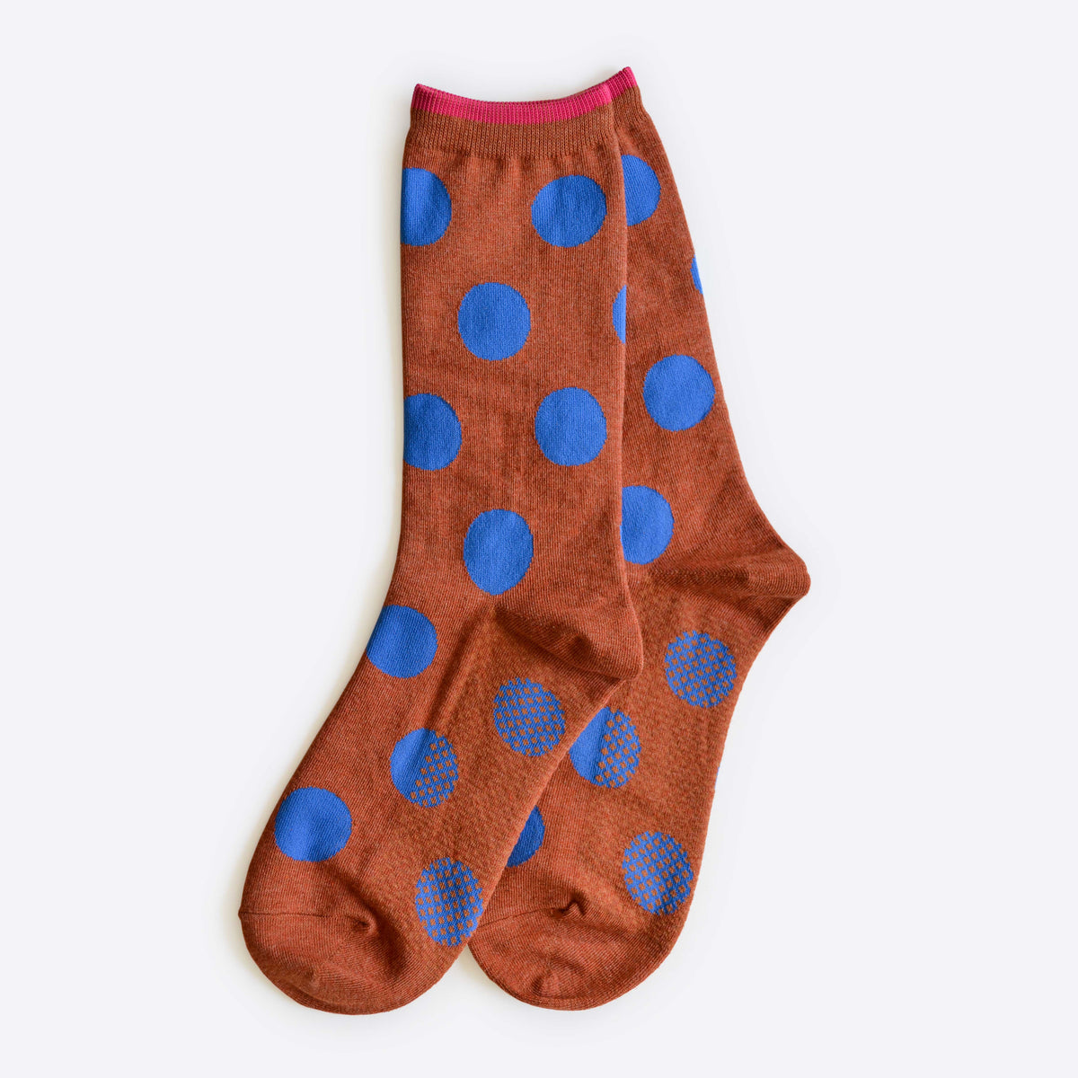 Panhandle Classic Dot Crew Socks — Rust