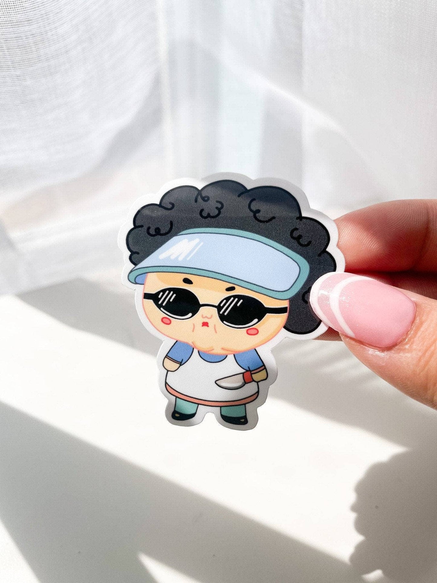 Ajumma Knife Asian Sticker