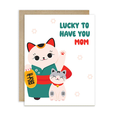 Lucky Cat Mother's Day Card