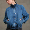 Washed Denim Bomber Jacket