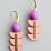 Pink and Purple geometric earrings