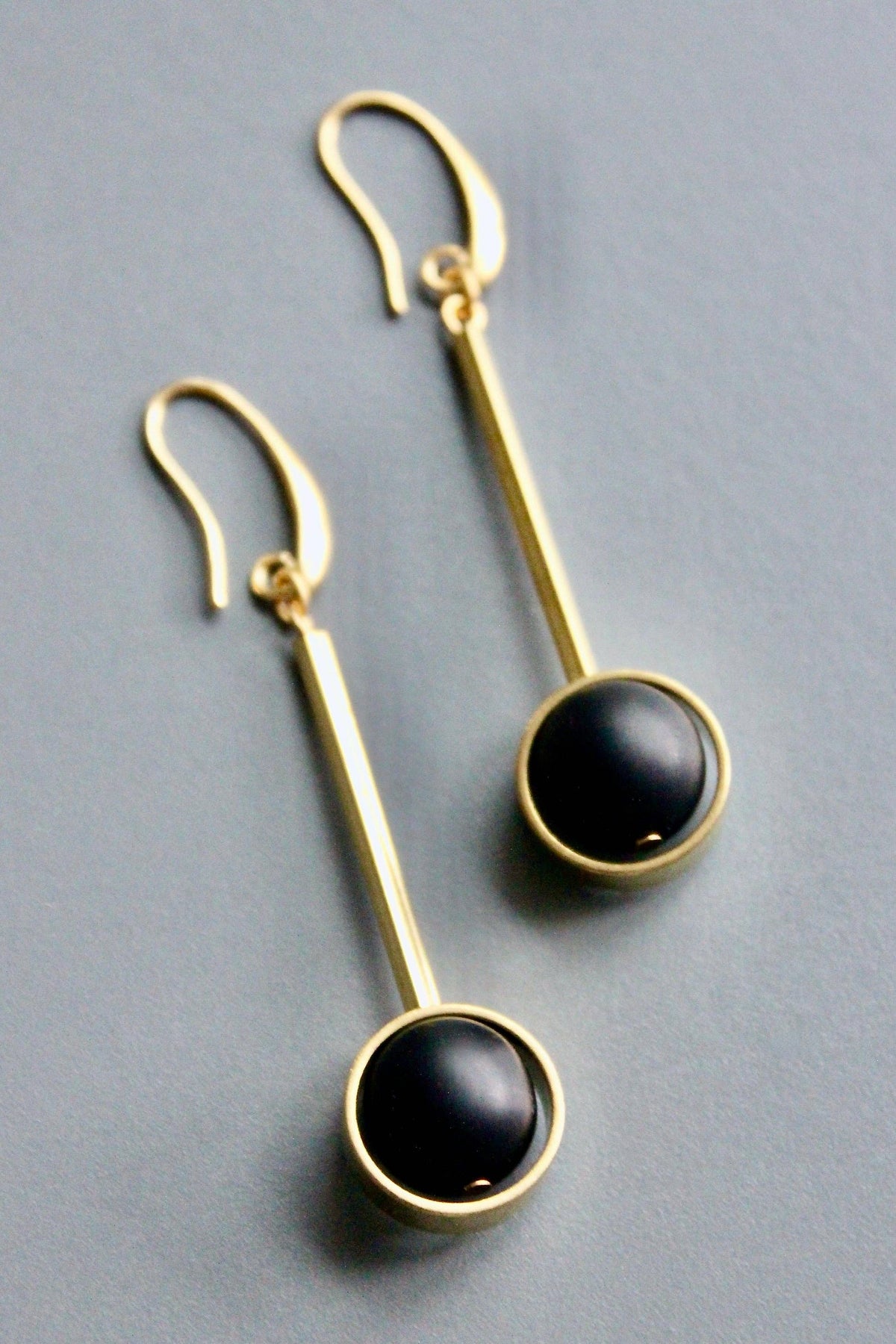 Jet glass earrings