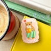 Books and Coffee Loving Hamster Sticker