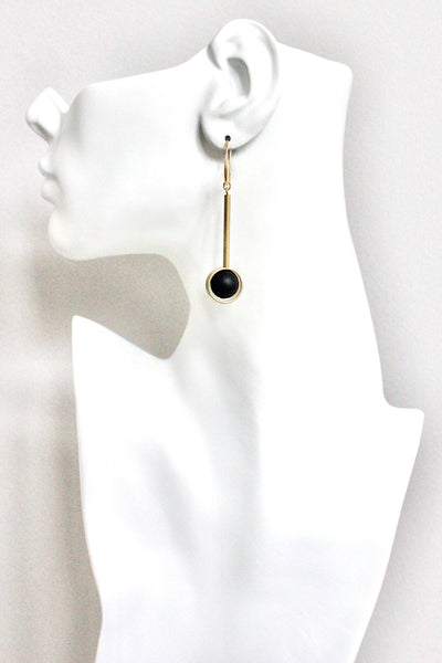 Jet glass earrings
