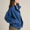 Gathered Back Denim Jacket