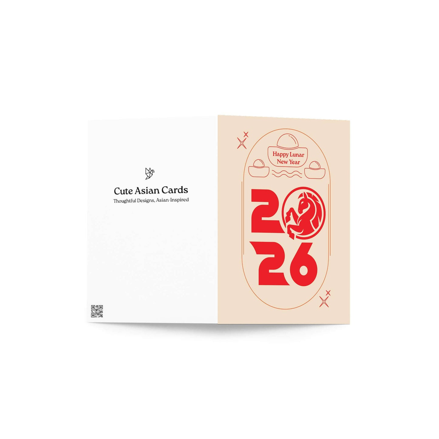 Horse with Ingot Gold Chinese New Year Card