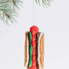 Handmade Hot Dog Felt Ornament