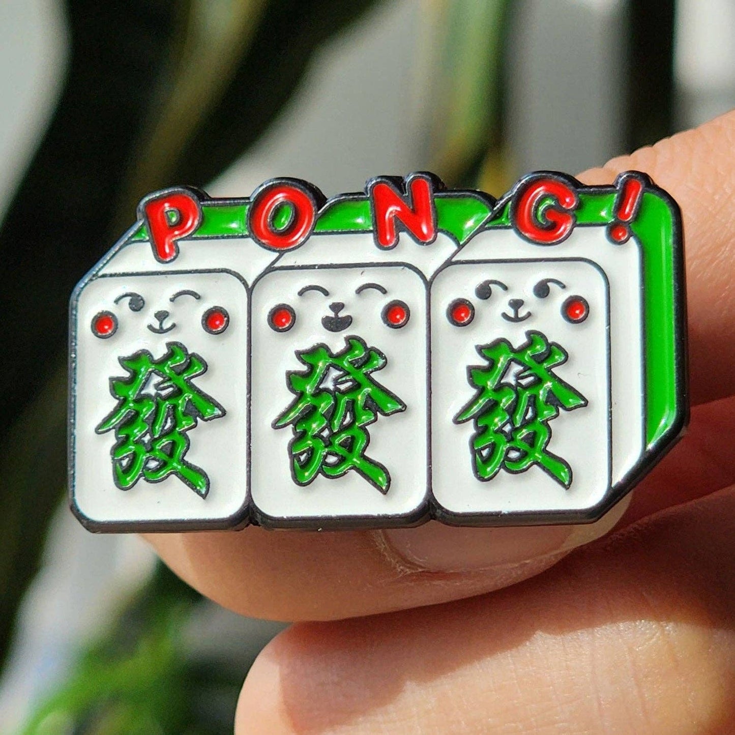Mahjong PONG Triple Green Dragon Pin