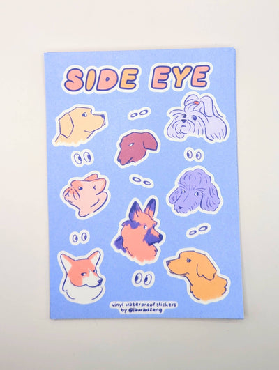 Judgmental Dog Side Eye Sticker Sheet