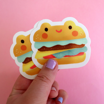 Froggy Burger Sticker