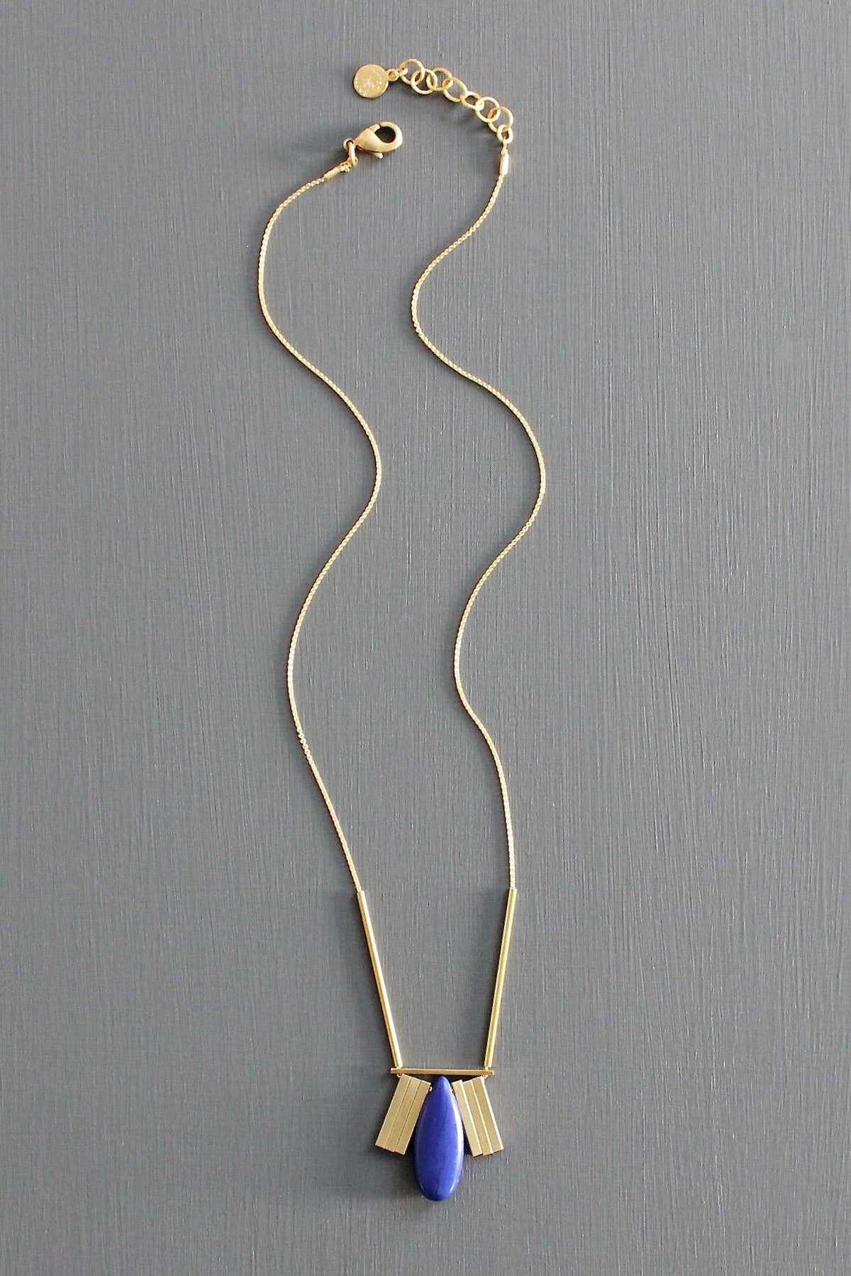 Artdeco pendant lapis necklace