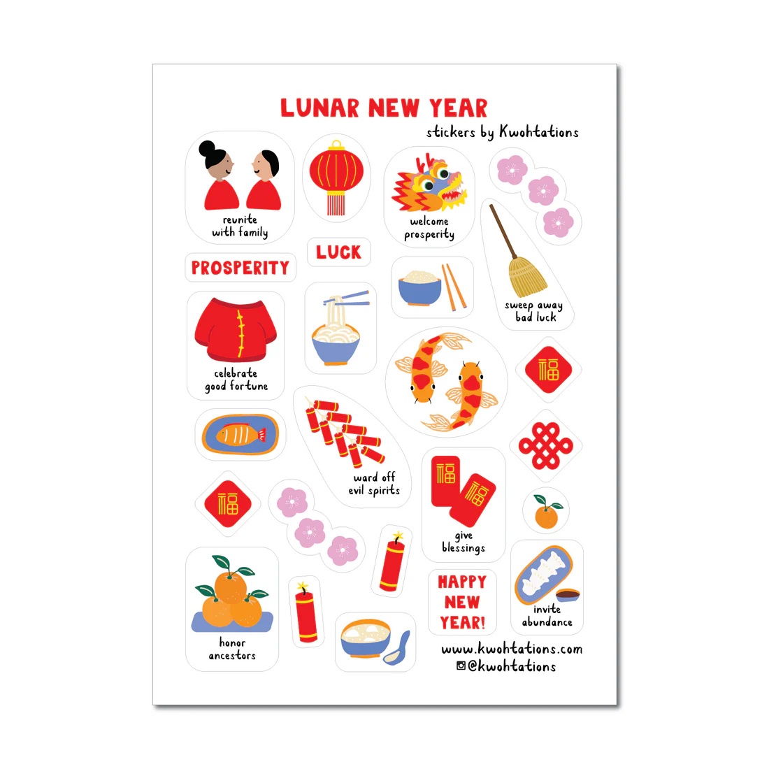 Lunar New Year - Transparent Planner Sticker Sheet