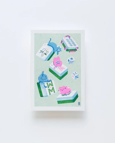 Mahjong Cats Postcard