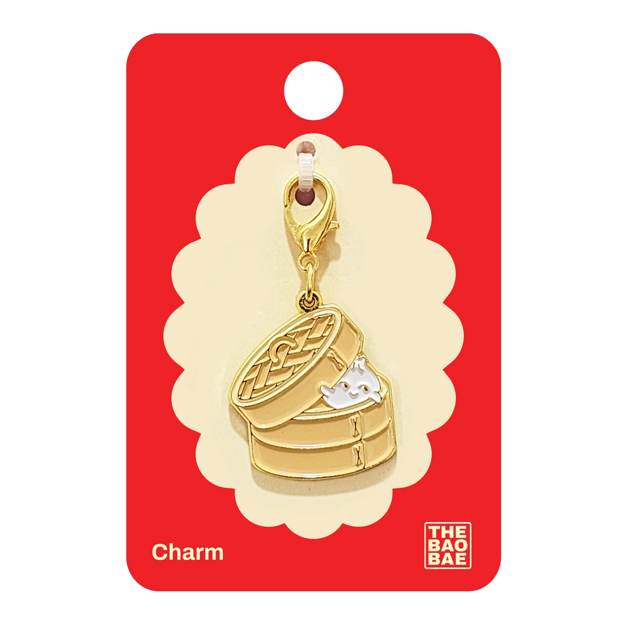 Steamer Dumpling Bao Enamel Charm