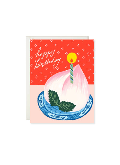 Peach Bun Birthday Card