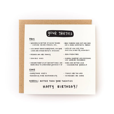 Your Thirties (Are Better Than Your Twenties) Birthday Card