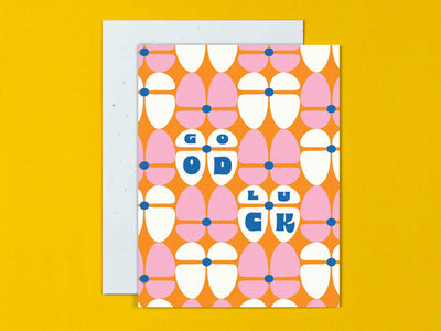 Squishy Floral Pattern Good Luck Card